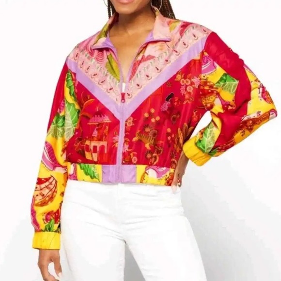 NWT Farm Rio Mixed Scarves windbreaker, XL - Picture 1 of 13